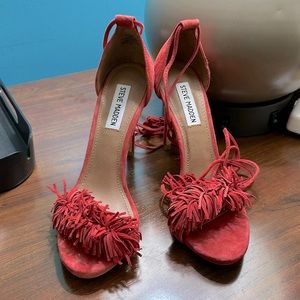 Steve Madden red suede sandals size 7.5